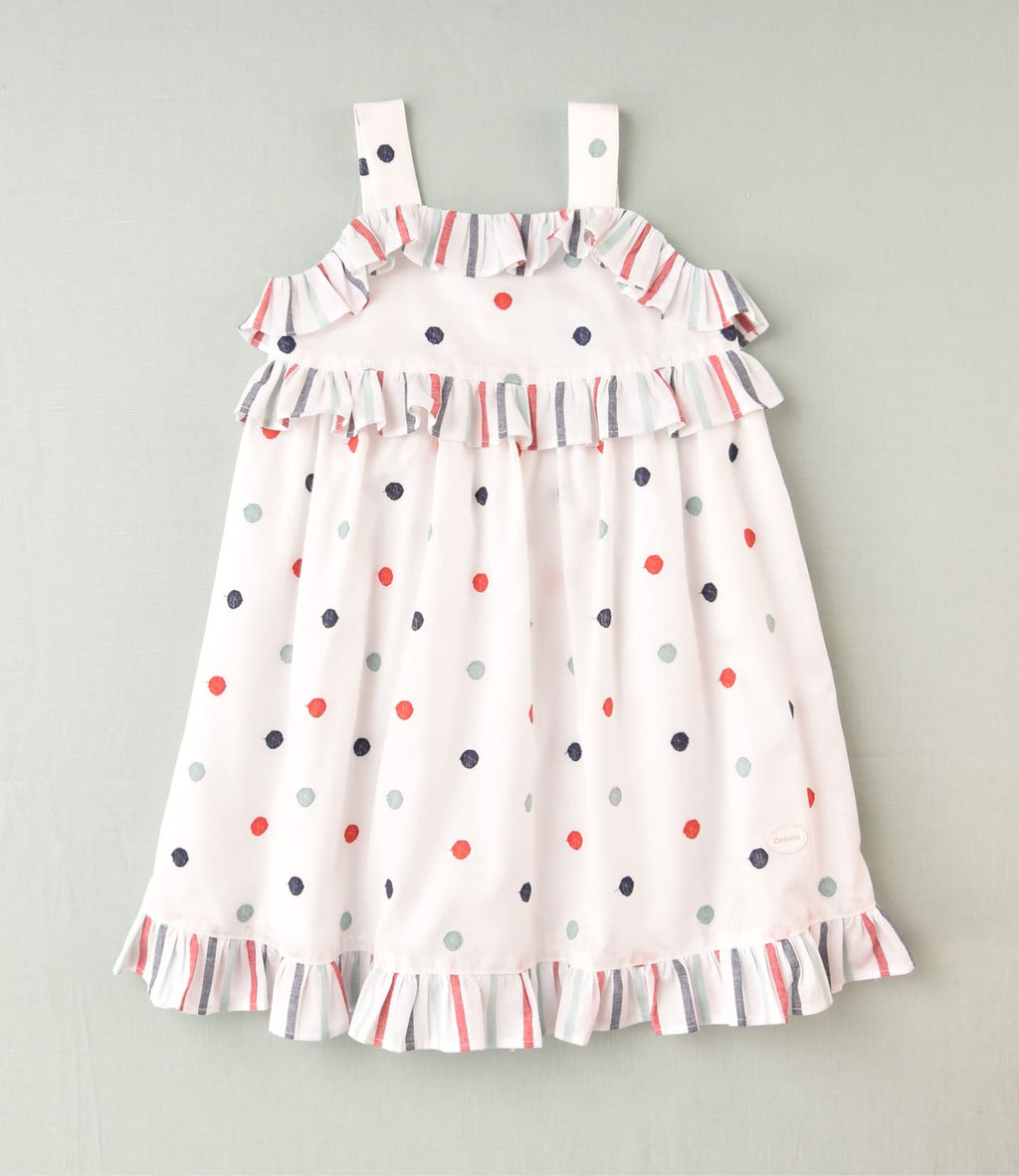 Vestido de lunares multicolor niña