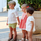 Conjunto vestido y braguita niña salmón