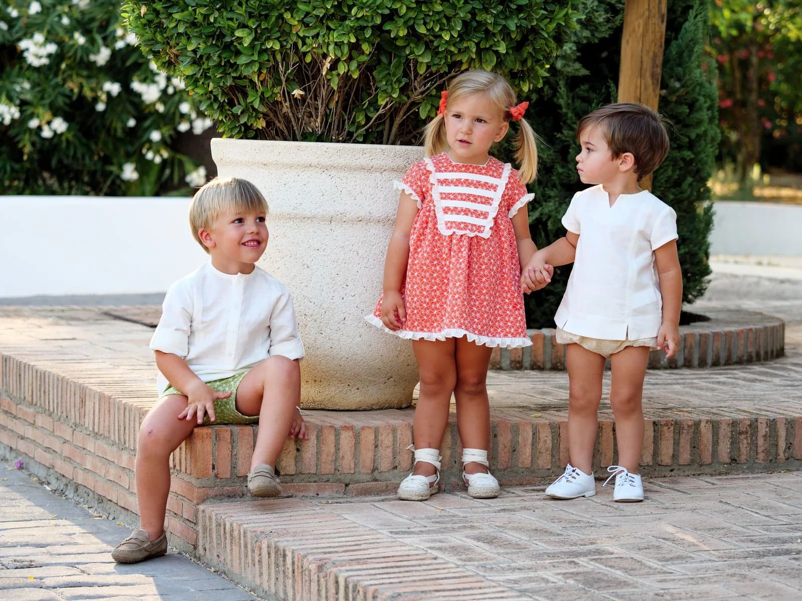 Conjunto vestido y braguita niña salmón