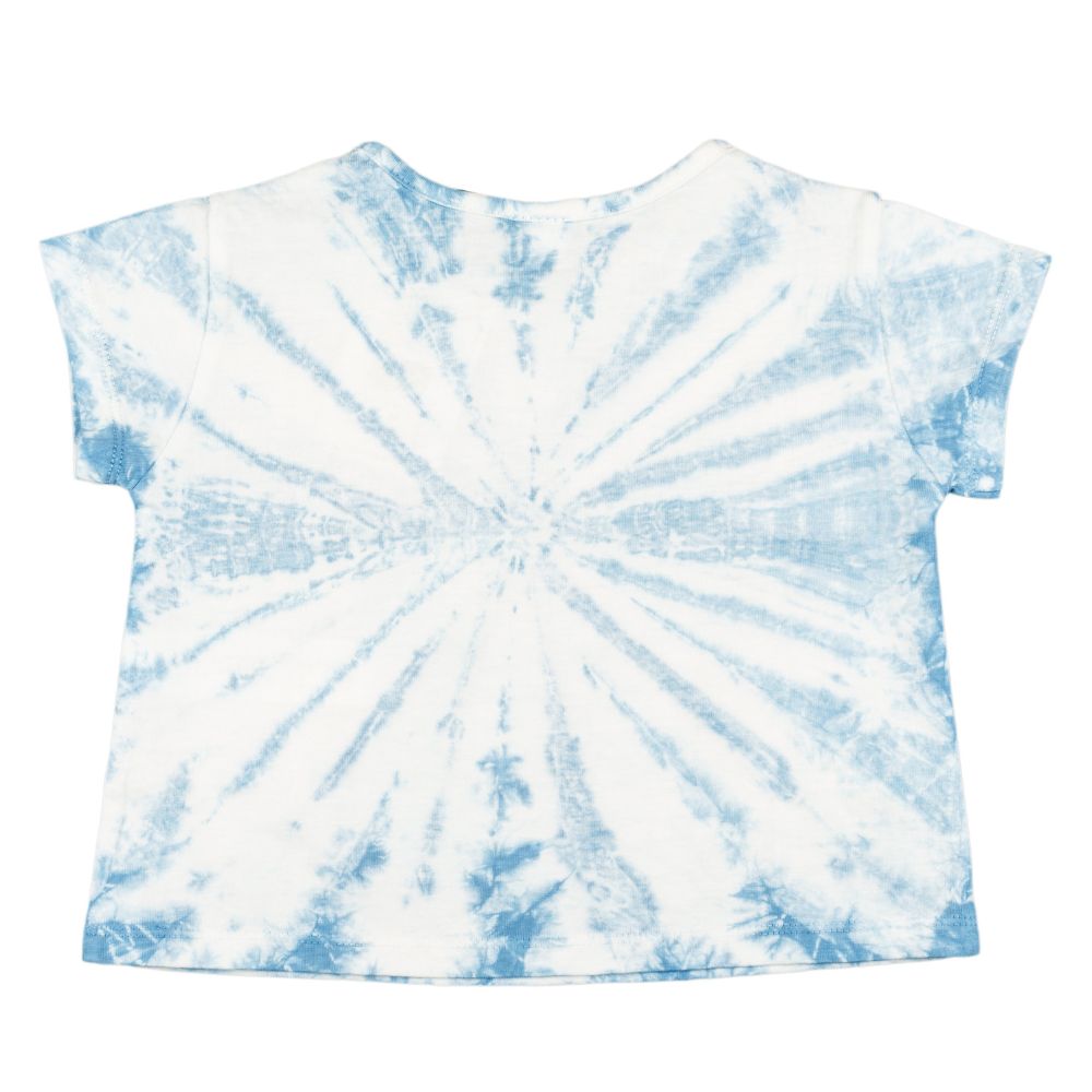 Conjunto de niña tie dye azul con short mostaza