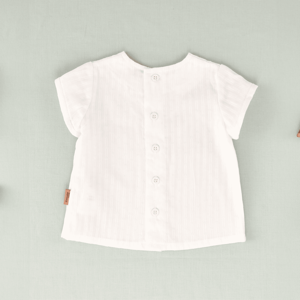Camisa blanca bebé niño