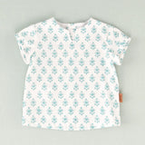 Camisa de flores blanca y turquesa bebé niño