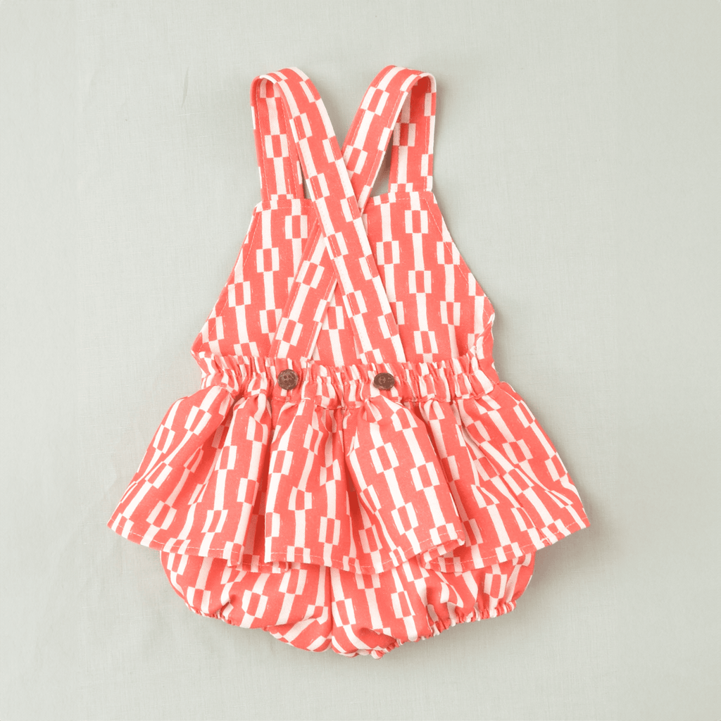 Braguita bebé niña estampado geométrico rojo y blanco