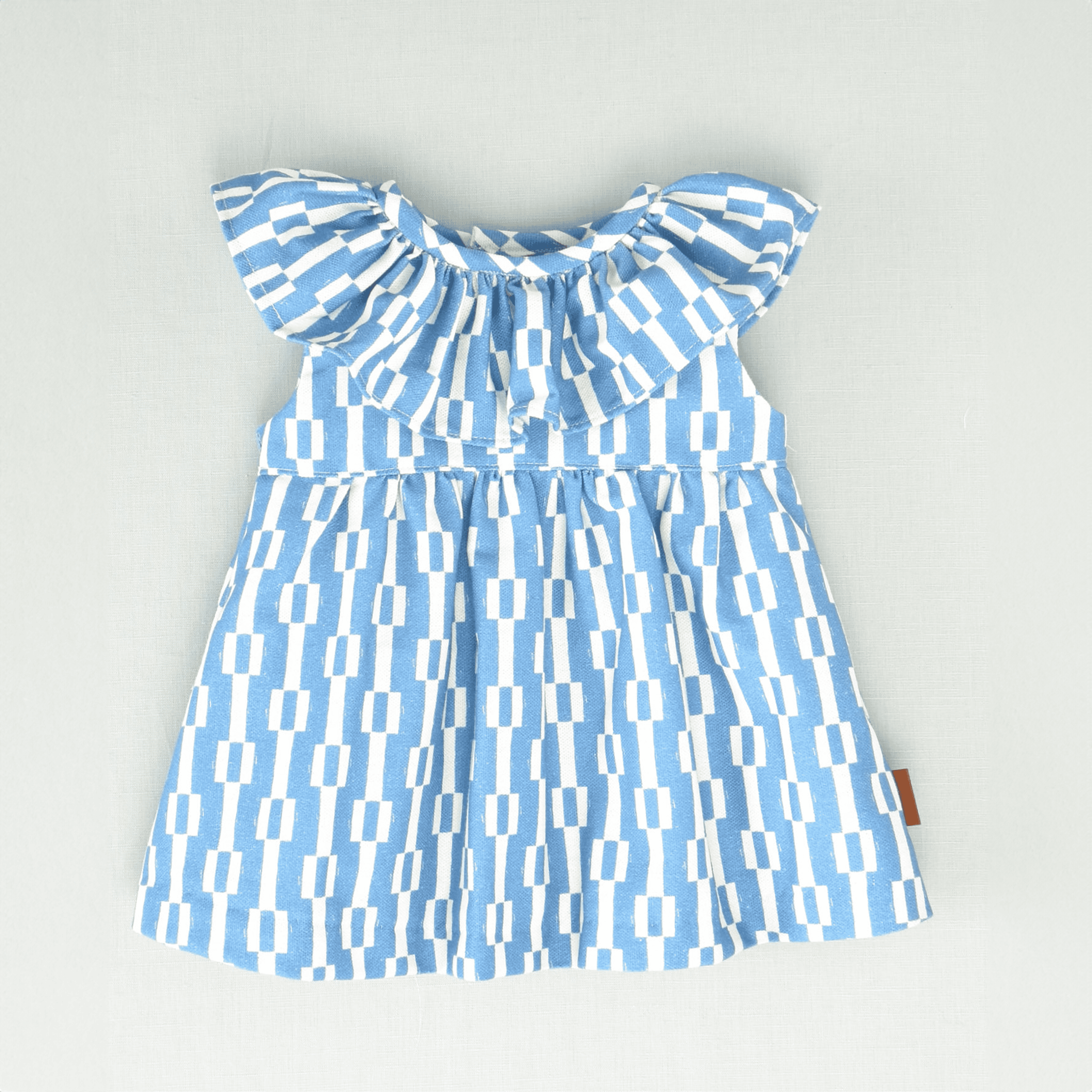 Vestido geométrico azul bebé niña