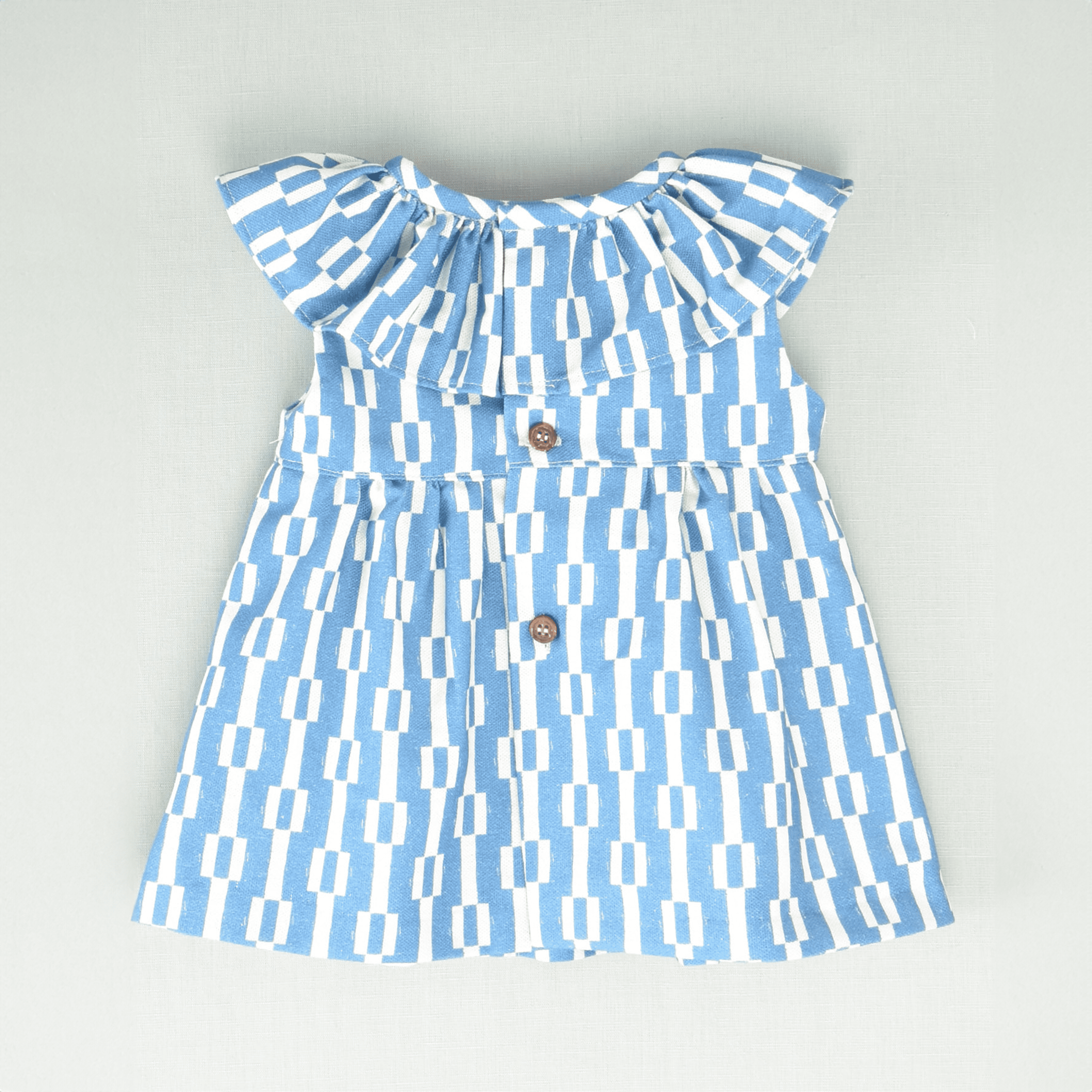 Vestido geométrico azul bebé niña