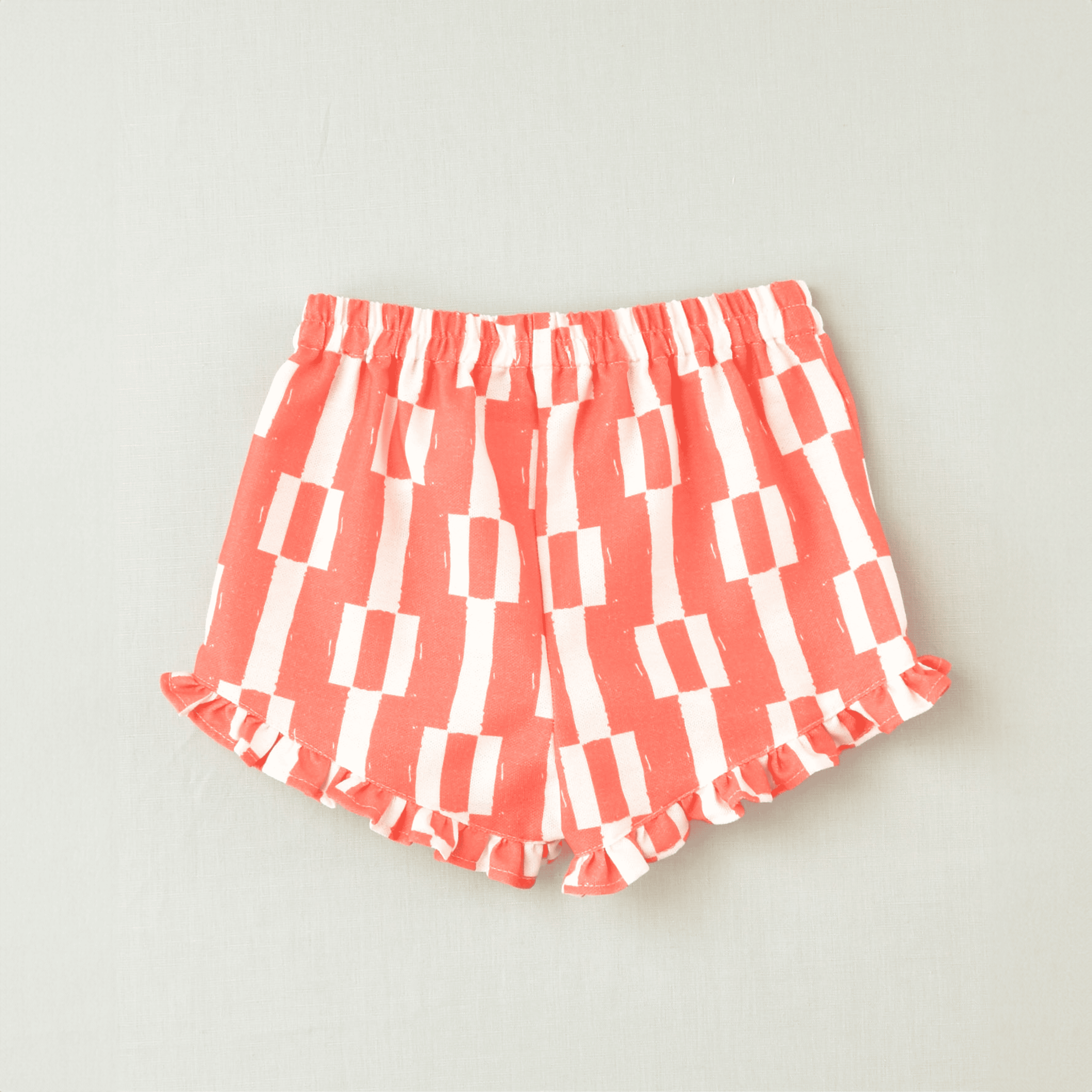 Pantalón corto niña geométrico rojo