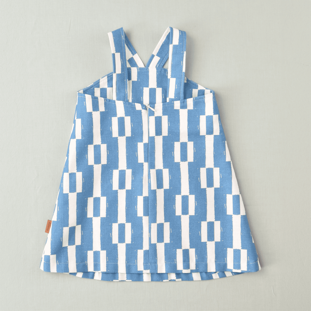 Vestido geométrico azul niña