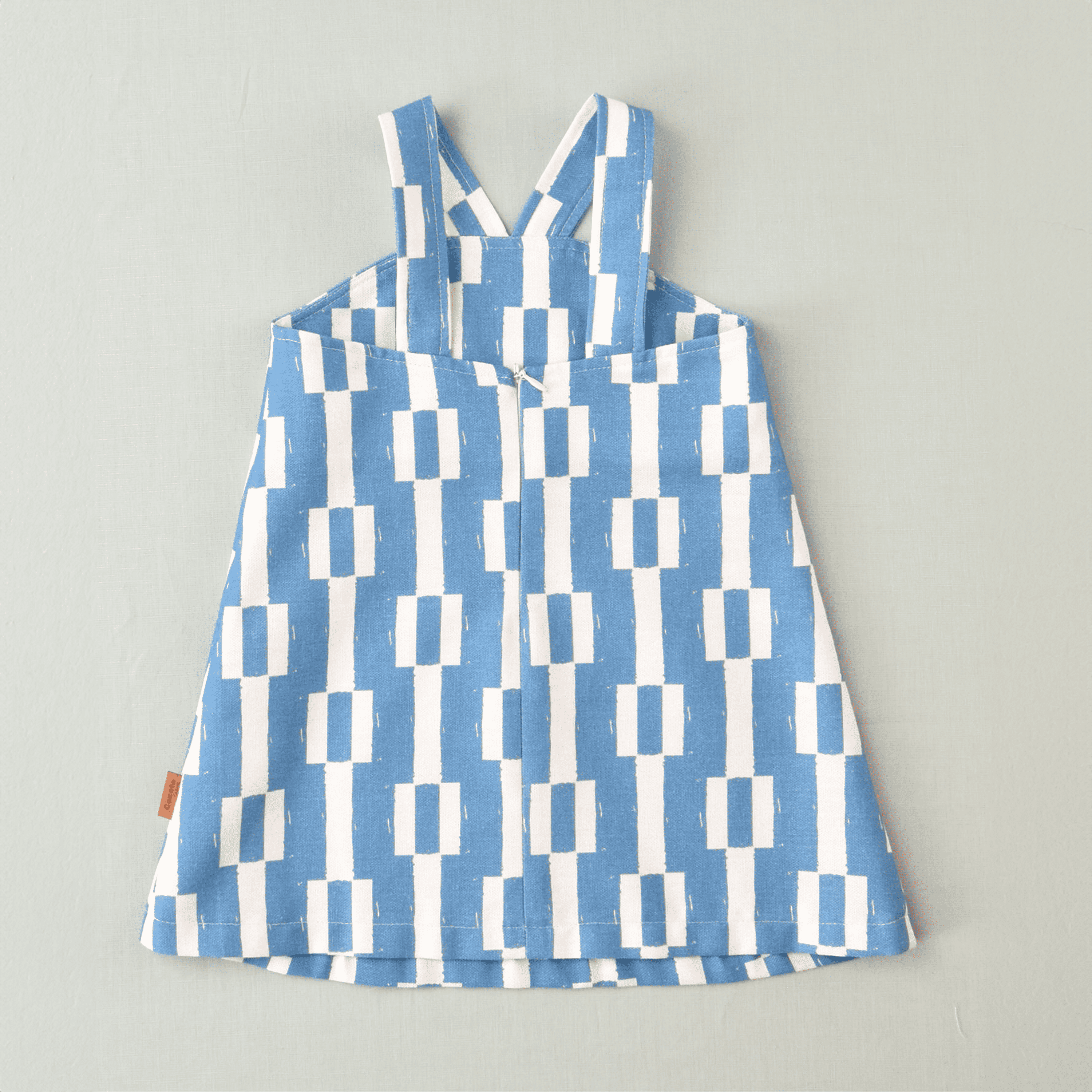 Vestido geométrico azul niña