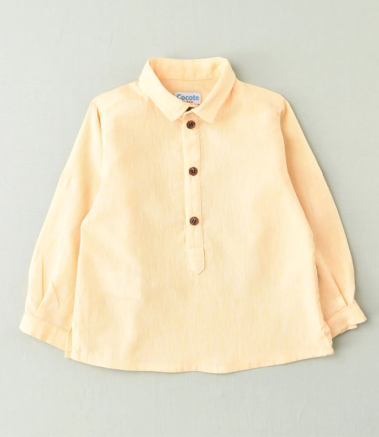 Camisa niño lino amarilla