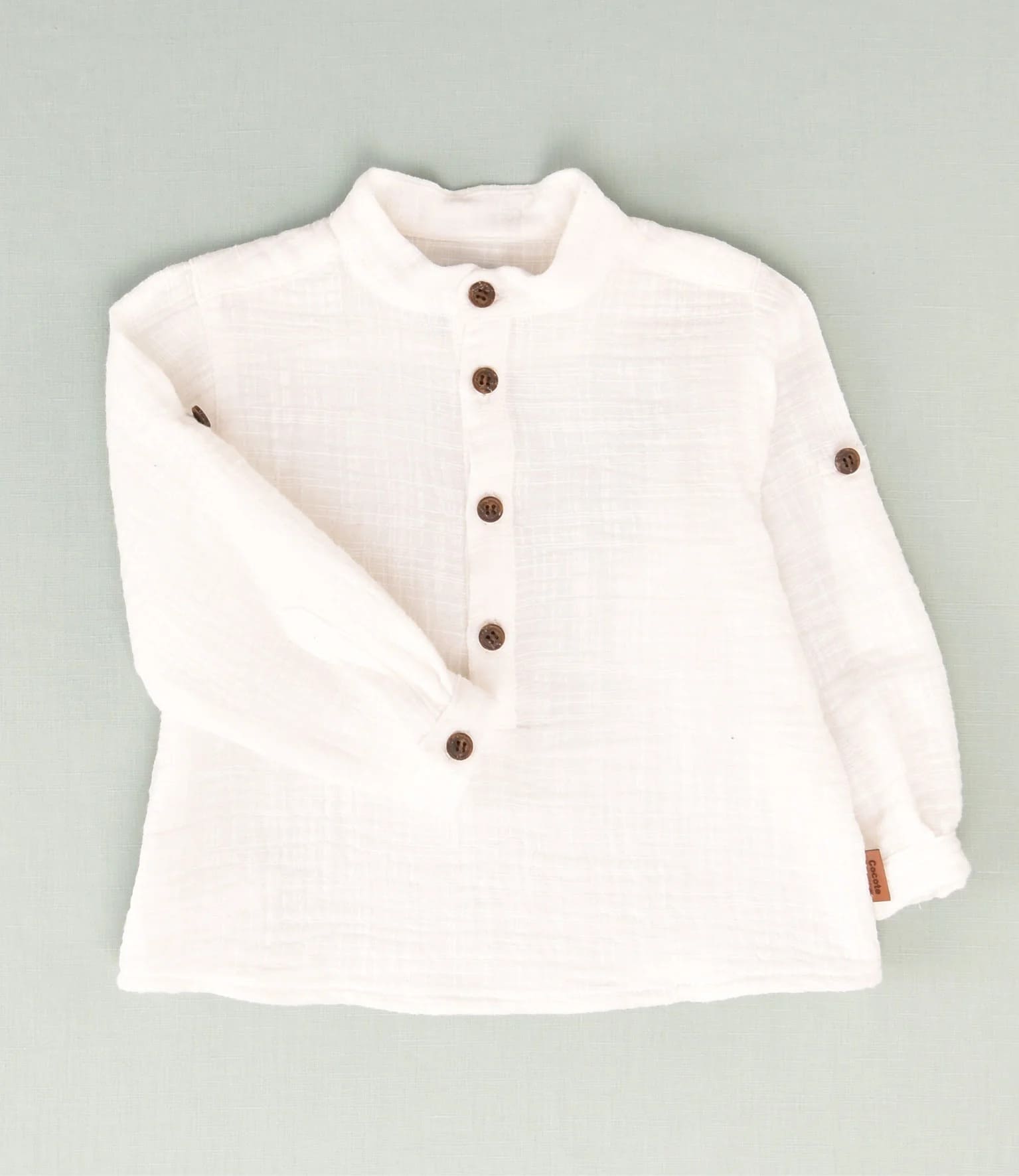 Camisa blanca niño cuello mao blanca