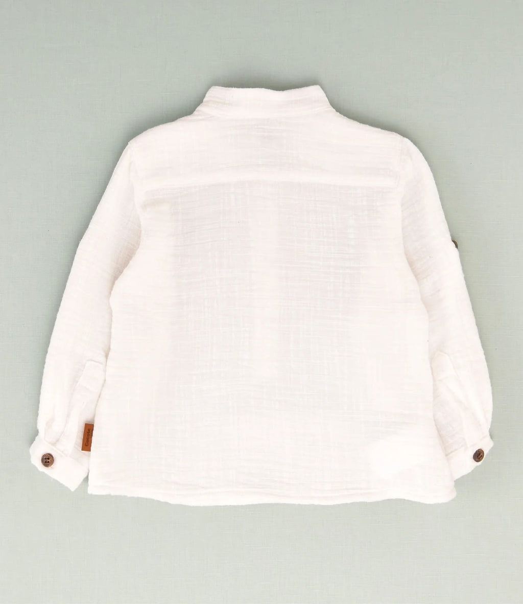 Camisa blanca niño cuello mao blanca