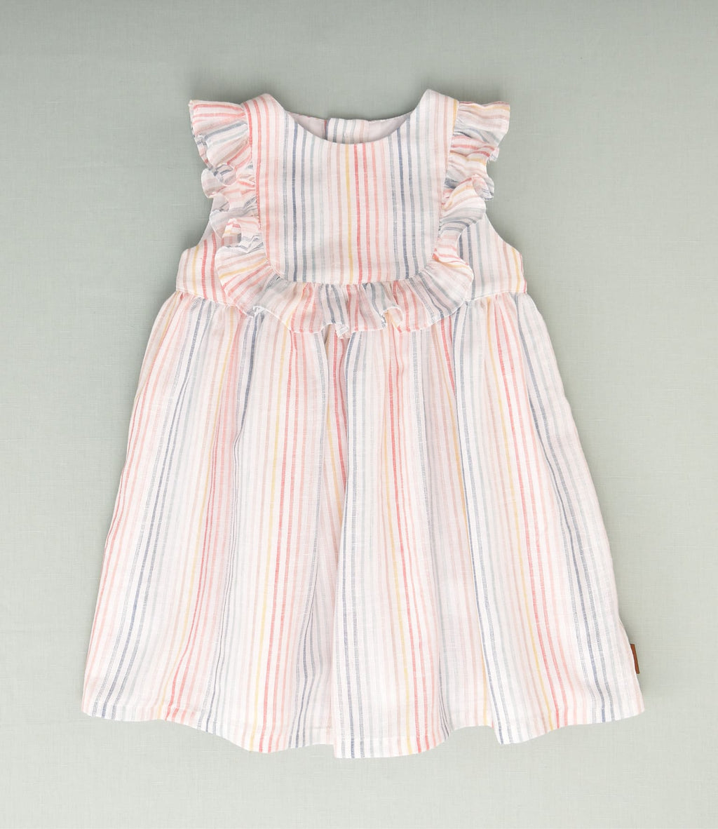 Vestido de rayas multicolor niña