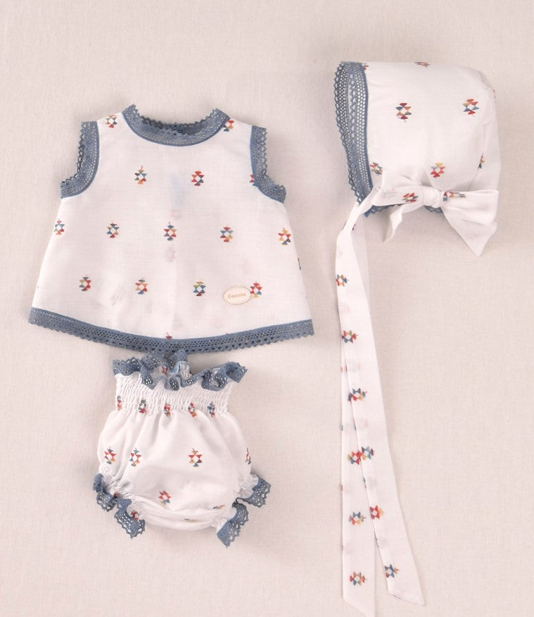 Conjunto recién nacido estampado con capota | Cocote by Charanga