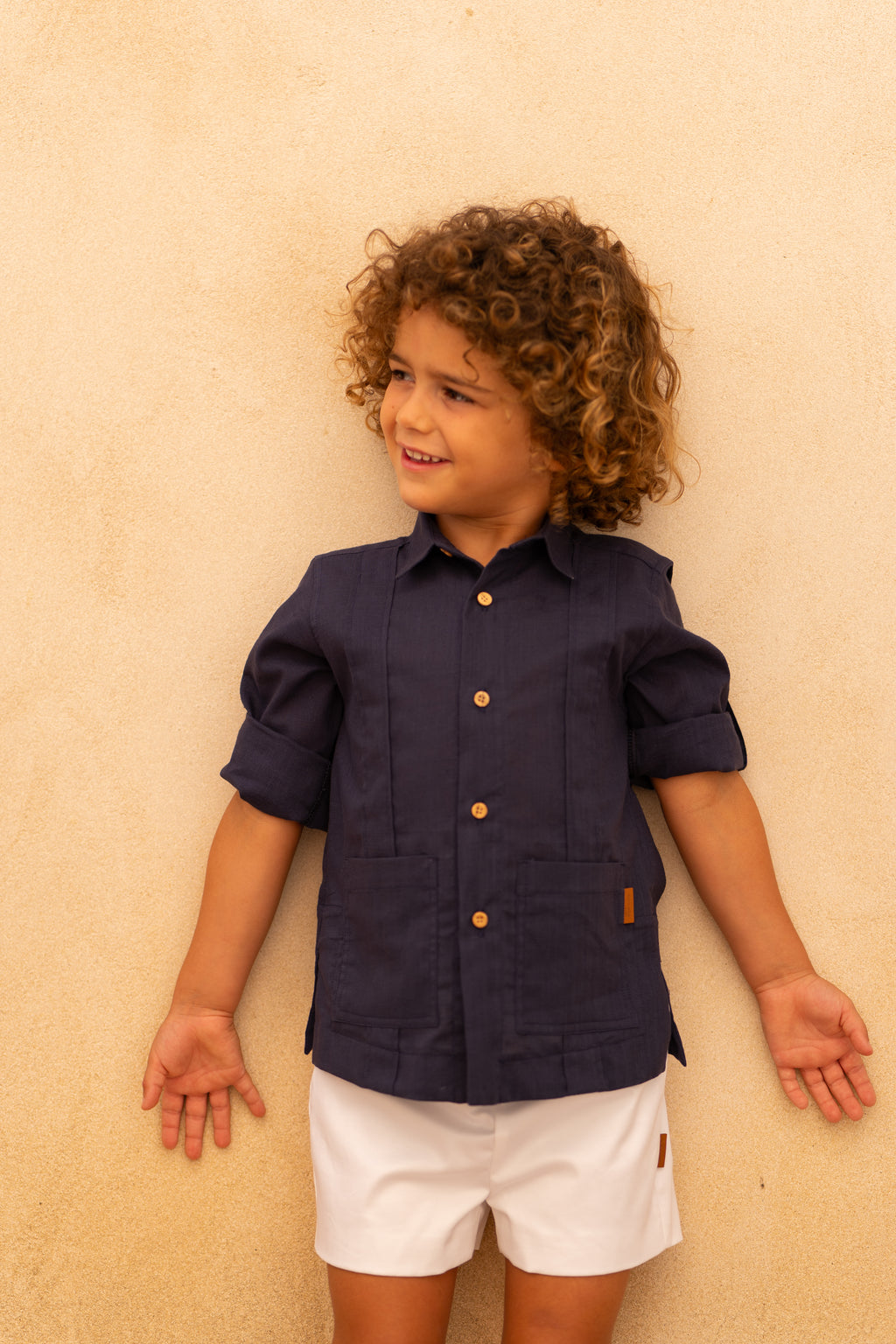 Camisa niño marino con bolsillos | Cocote by Charanga