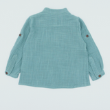 Camisa verde niño cuello mao
