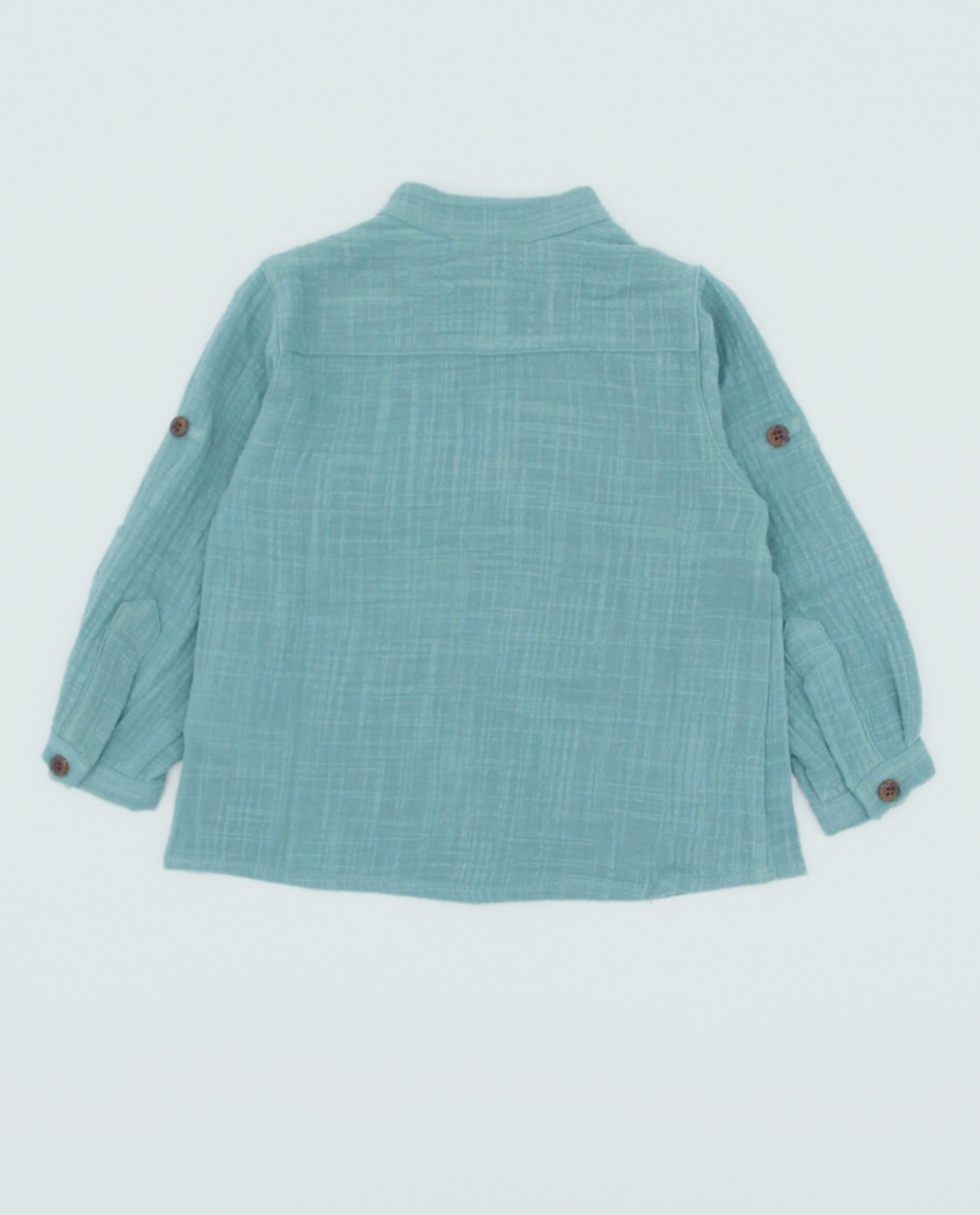 Camisa verde niño cuello mao