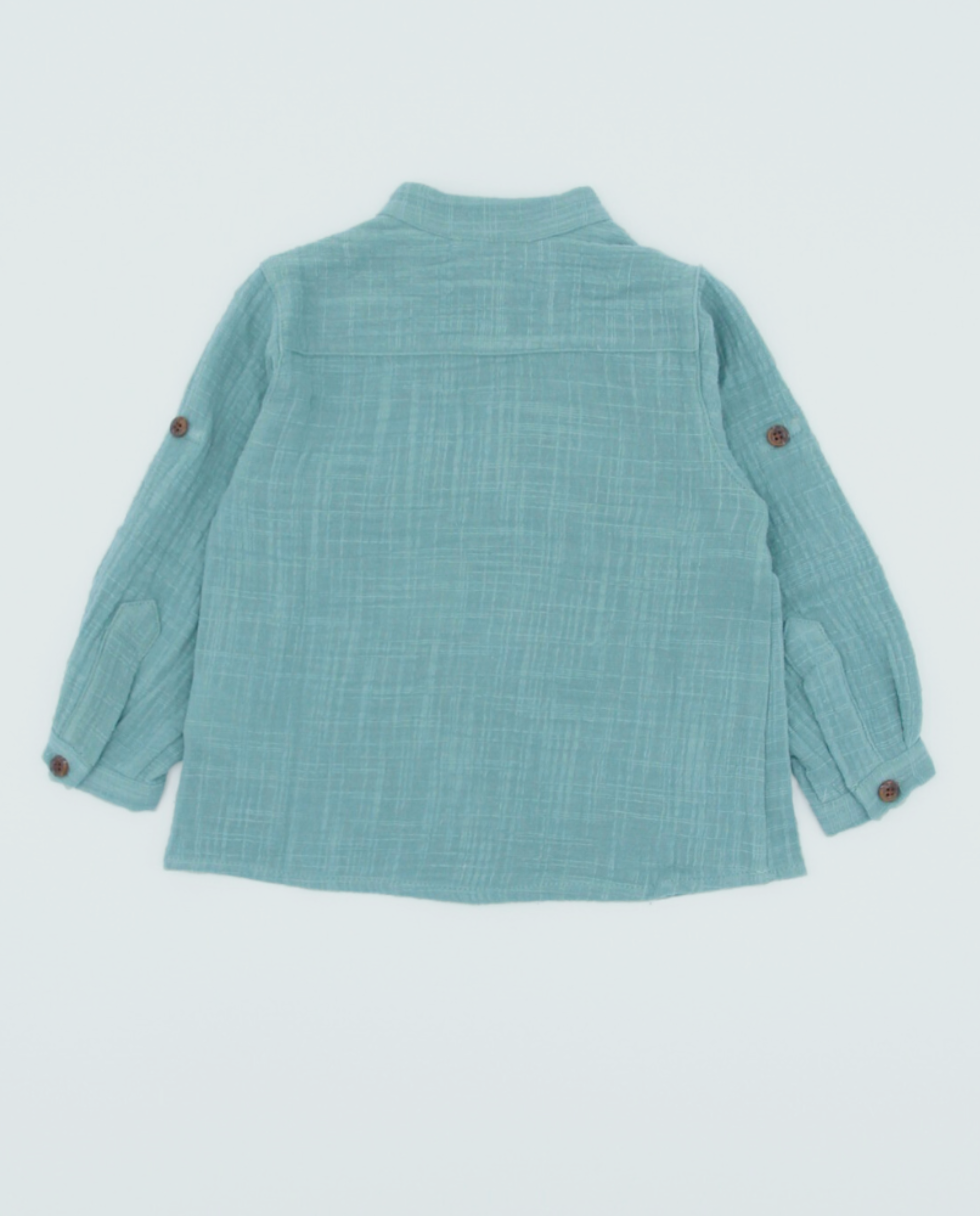 Camisa verde niño cuello mao
