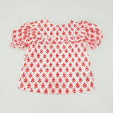 Blusa con estampado de flores coral bebé niña