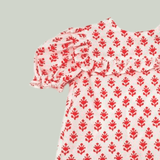 Blusa con estampado de flores coral bebé niña