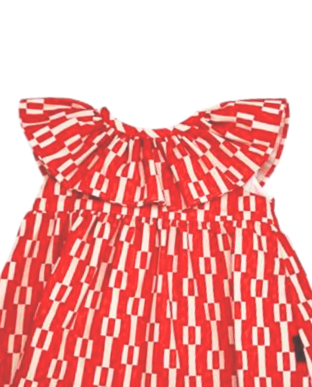 Vestido geométrico rojo bebé niña