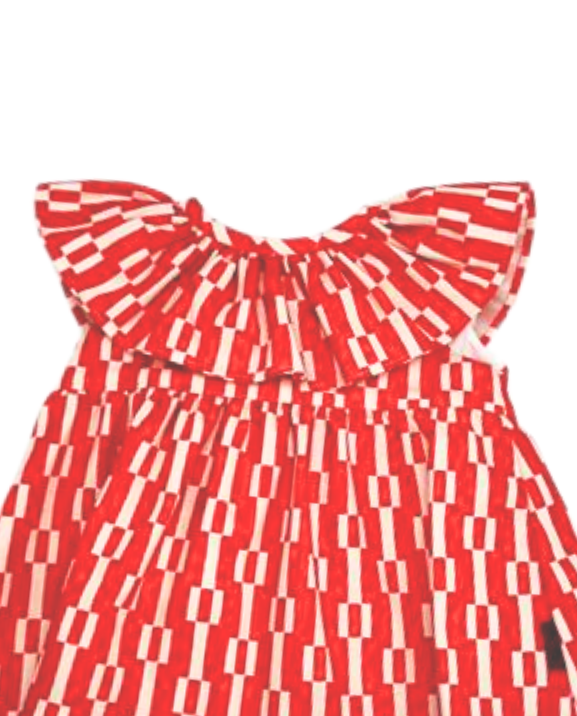 Vestido geométrico rojo bebé niña