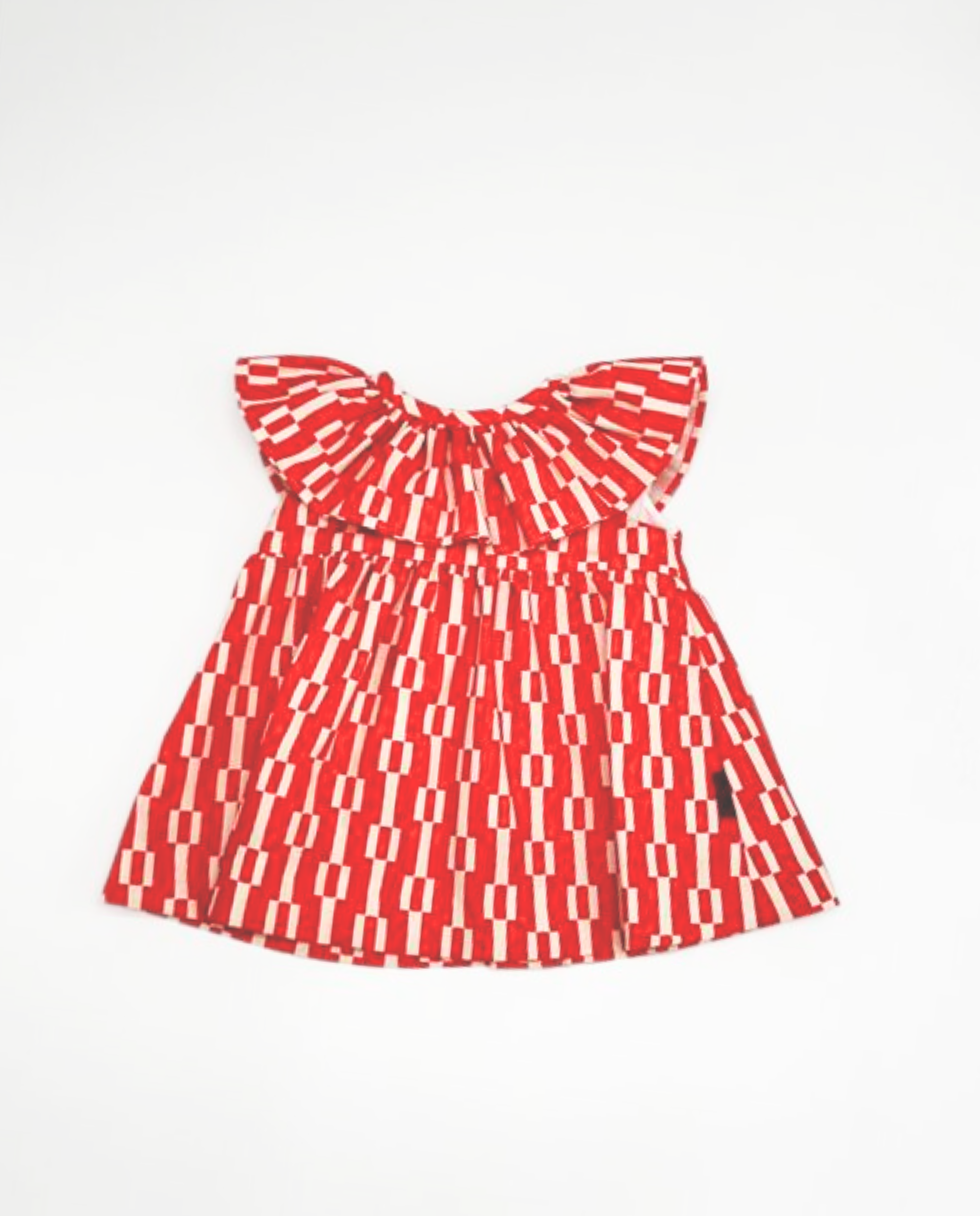 Vestido geométrico rojo bebé niña