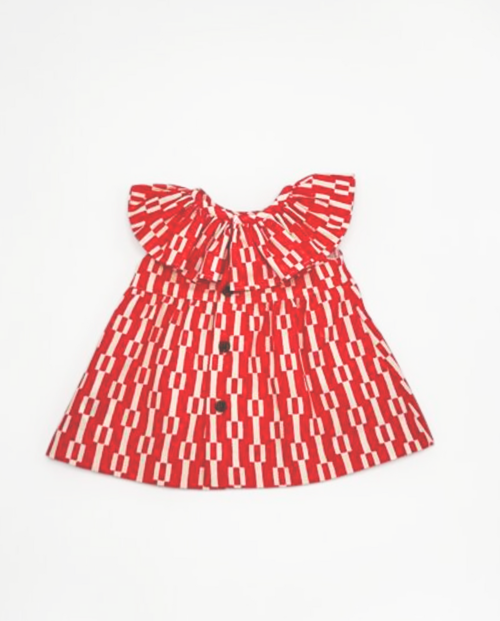 Vestido geométrico rojo bebé niña