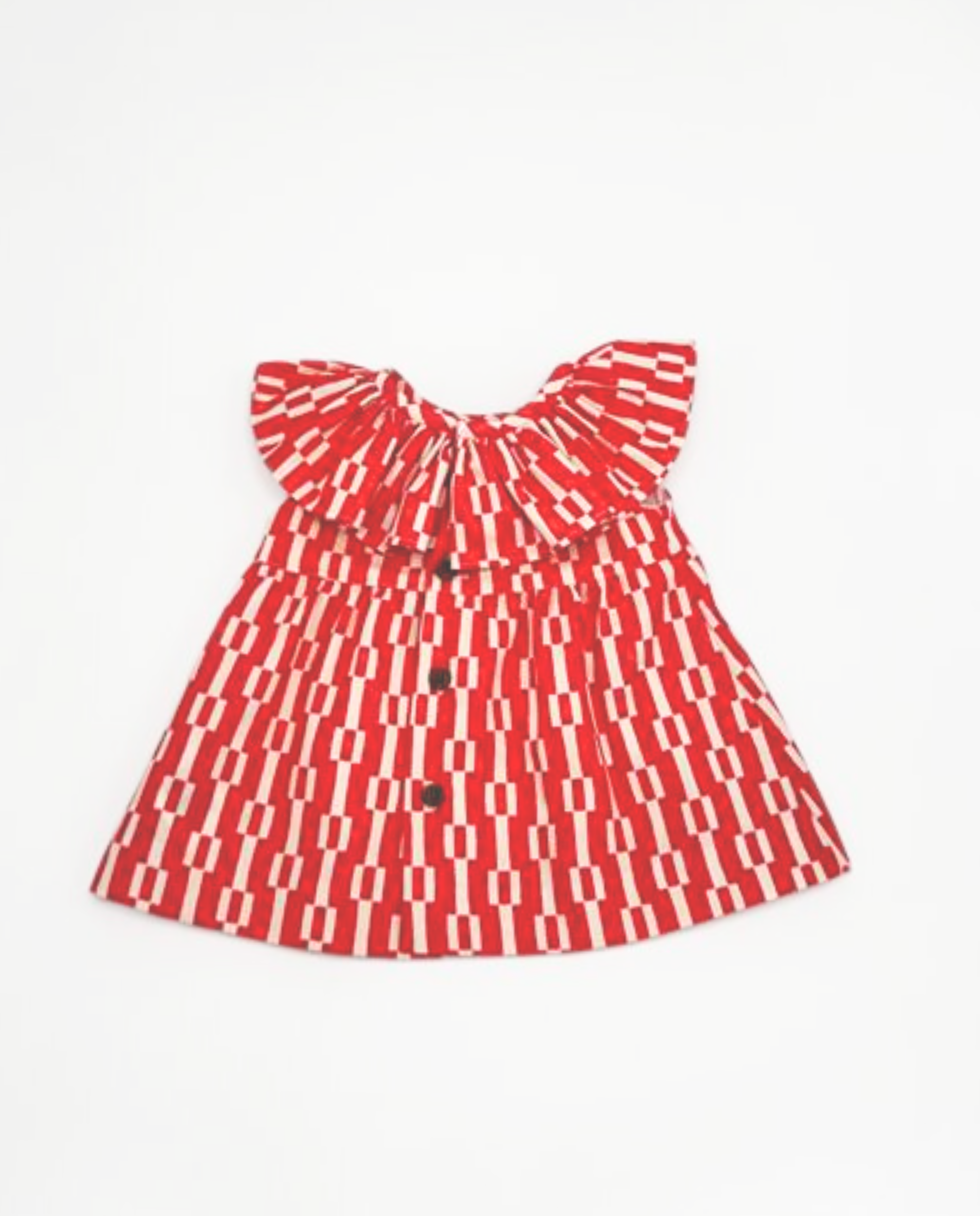 Vestido geométrico rojo bebé niña