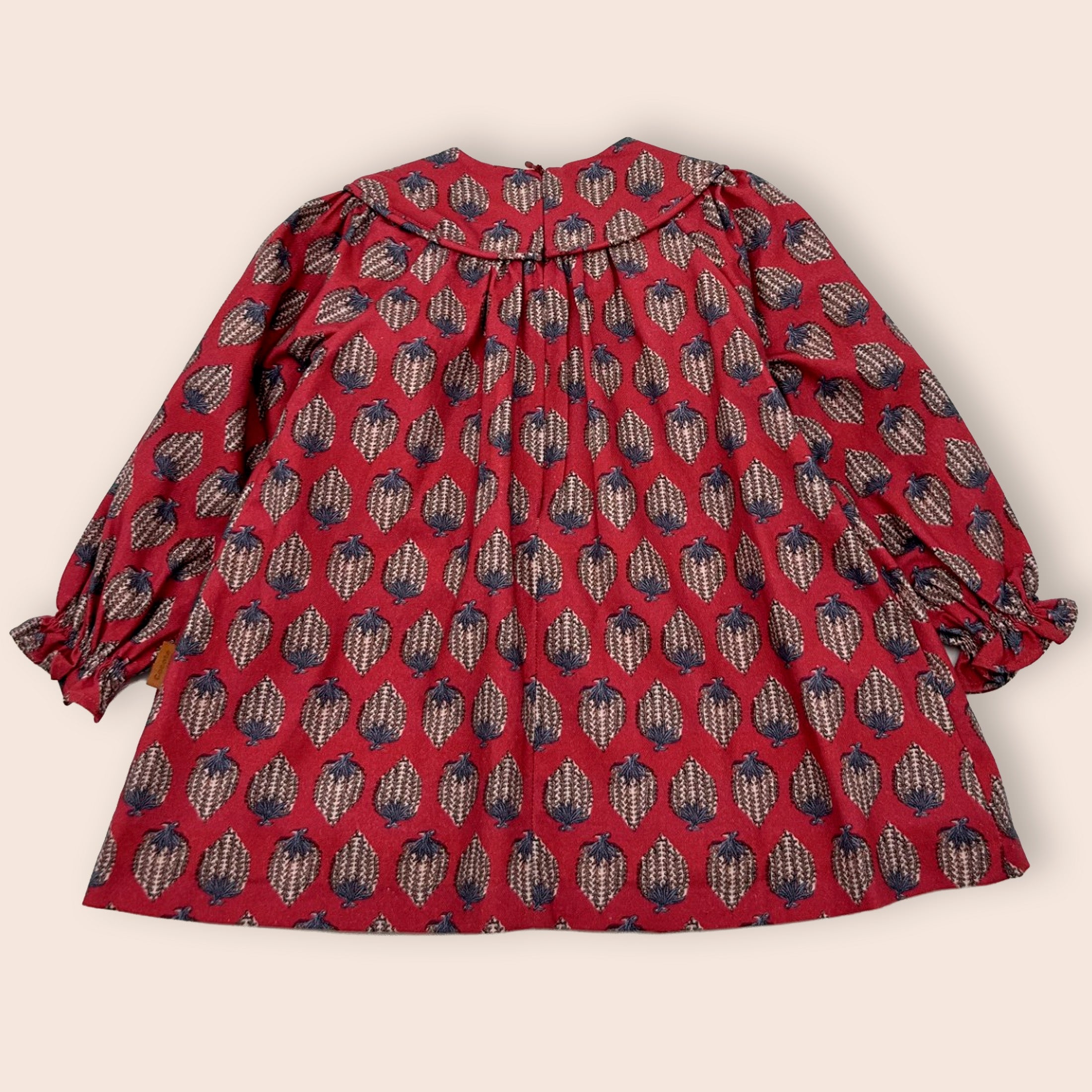 Vestido niña burdeos estampado | Cocote x Charanga