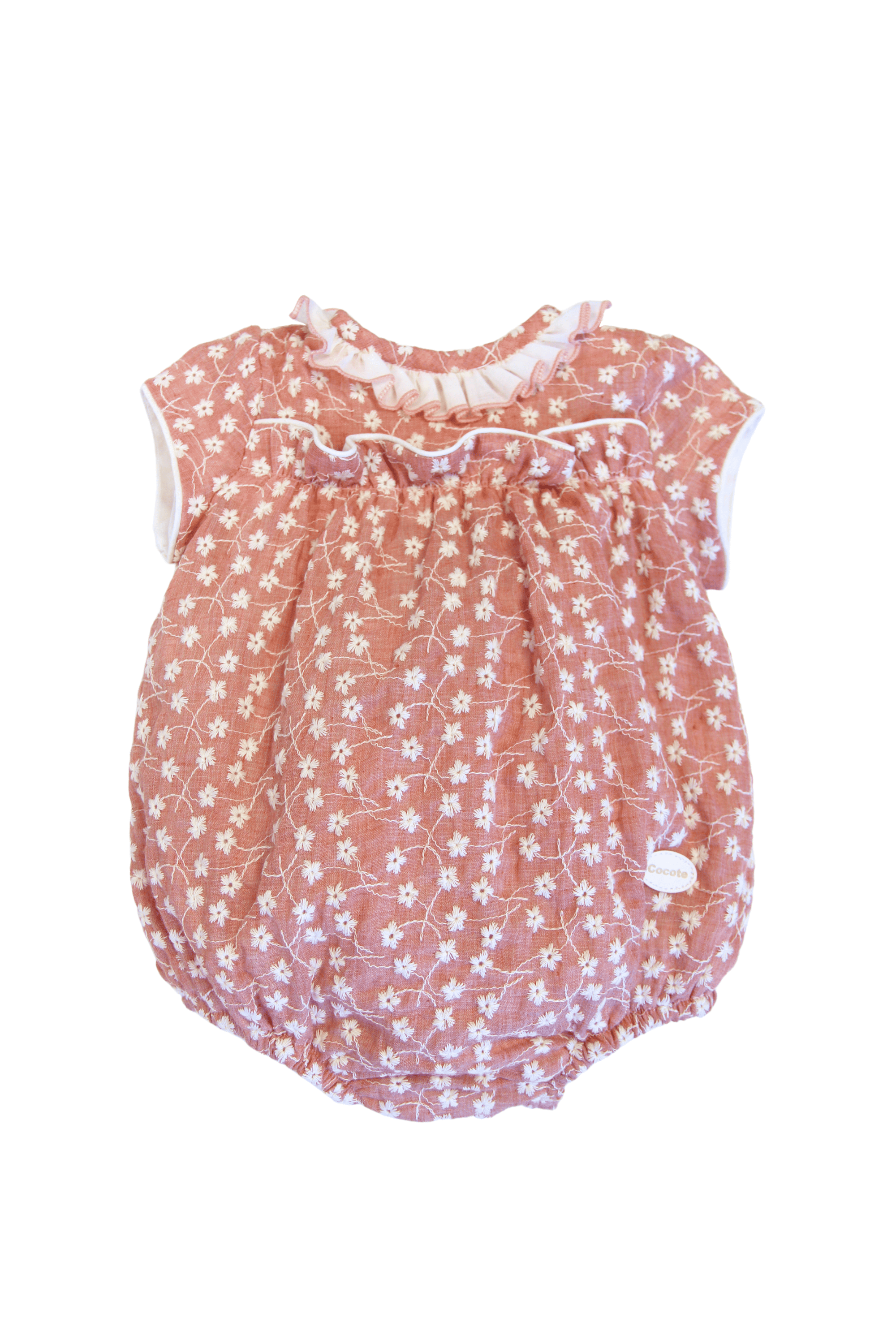 Cocote and Charanga pink baby romper