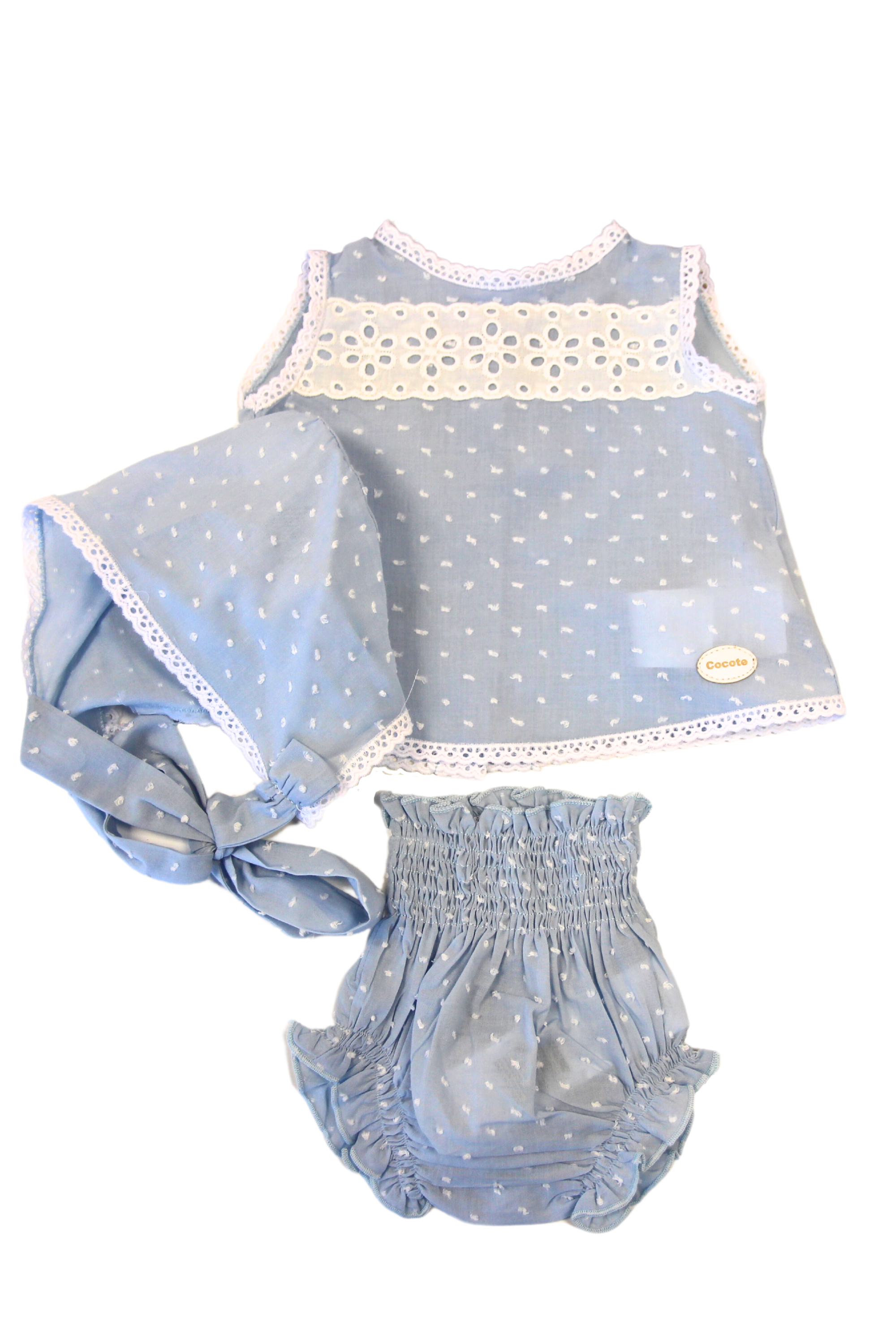 Vestido de recién nacido azul Cocote & Charanga VERANO/Charanga
