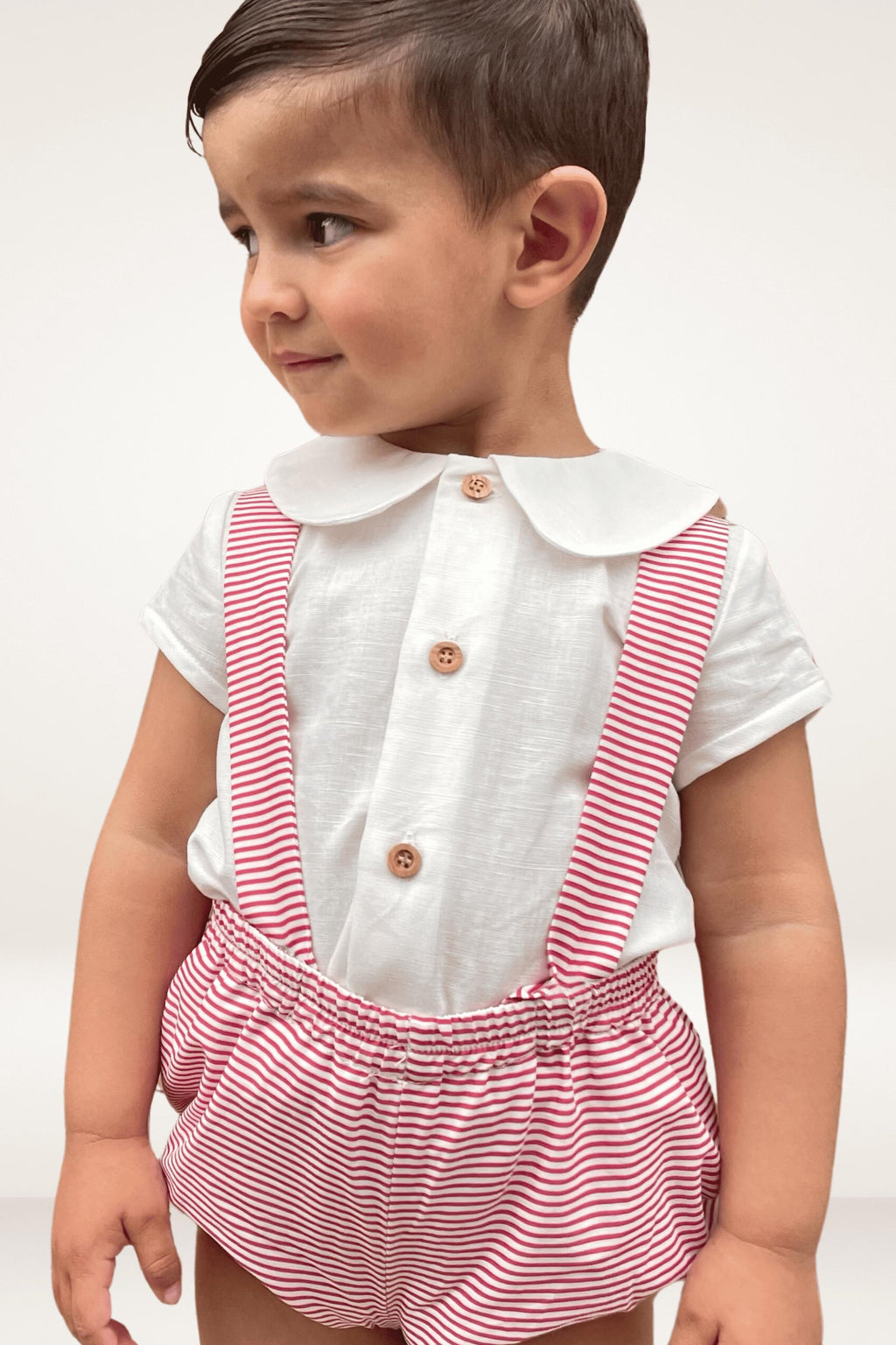 Peto de bebé niño a rayas blanco y rojo Cocote & Charanga