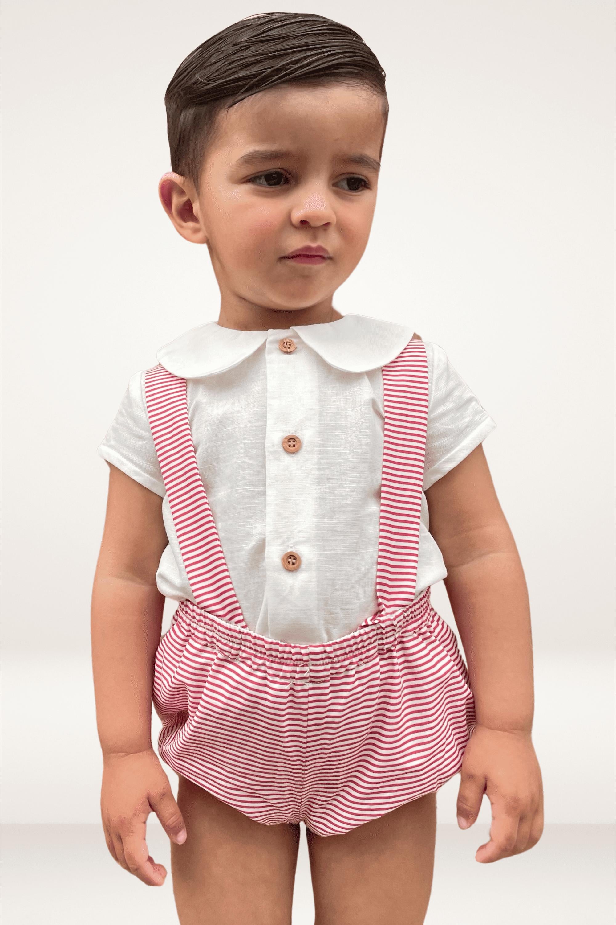 Peto de bebé niño a rayas blanco y rojo Cocote & Charanga
