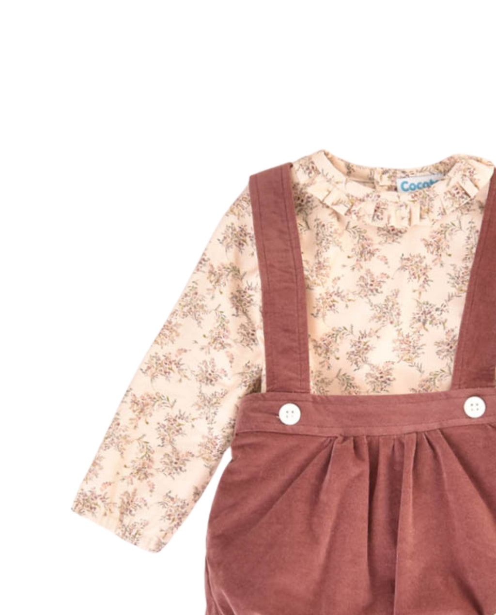 Conjunto bebé niño tirantes pana y blusa con volante Cocote & Charanga