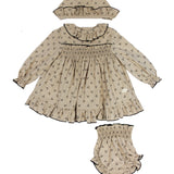 Vestido de bebé Beige Estrellitas Cocote & Charanga