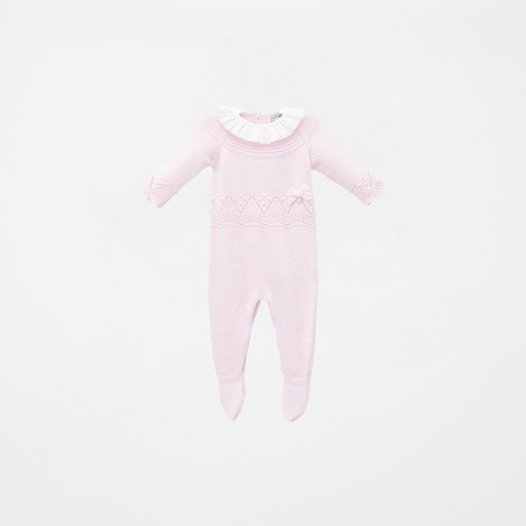 Pelele rosa de punto tricot recién nacida | Dr. Kid by Charanga