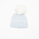 Gorro azul con pompon