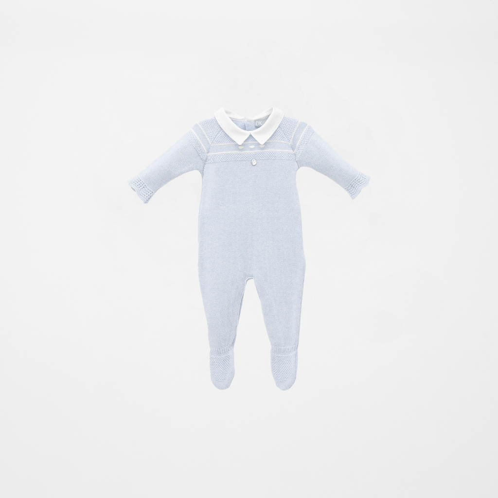 Pelele azul de punto tricot recién nacido | Dr. Kid by Charanga