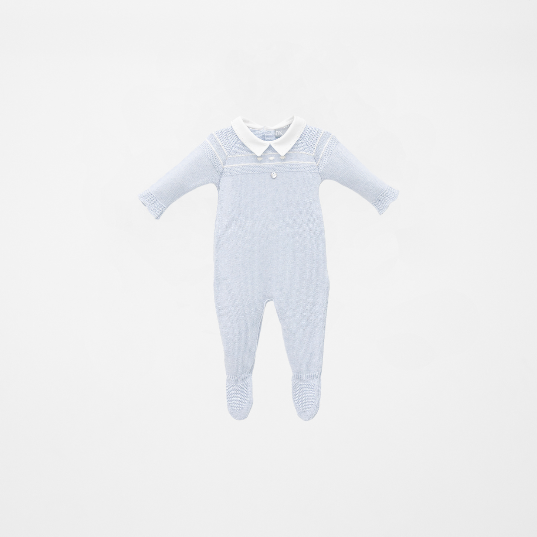 Pelele azul de punto tricot recién nacido | Dr. Kid by Charanga