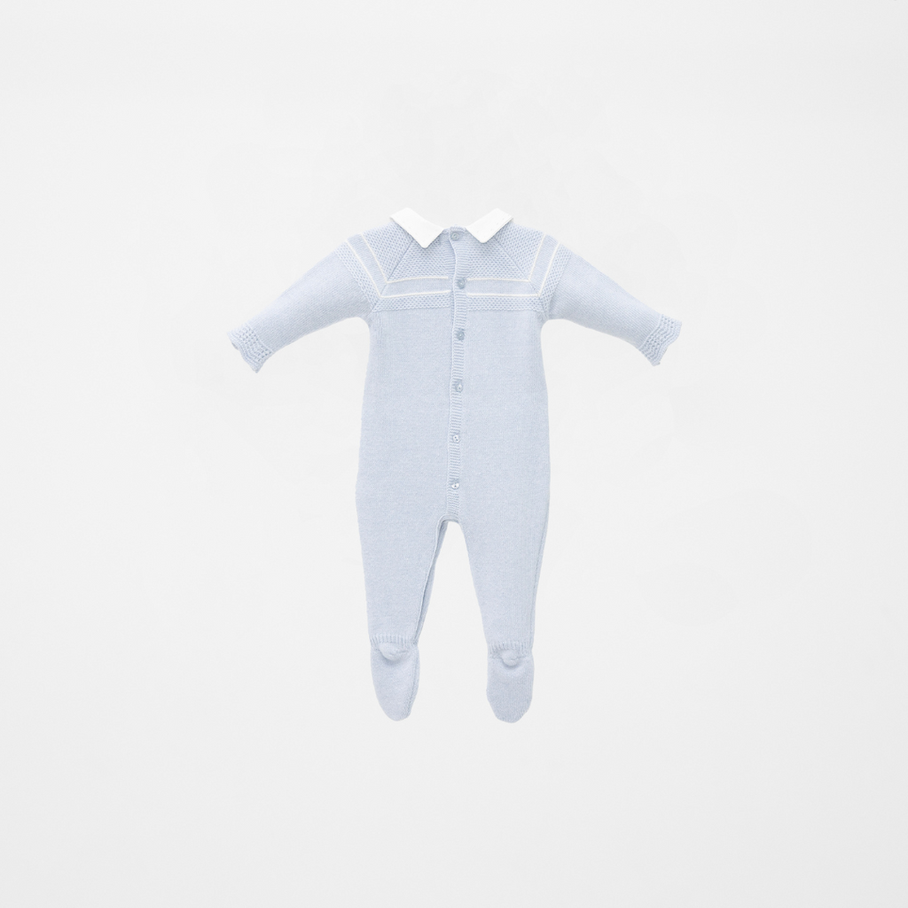 Pelele azul de punto tricot recién nacido | Dr. Kid by Charanga