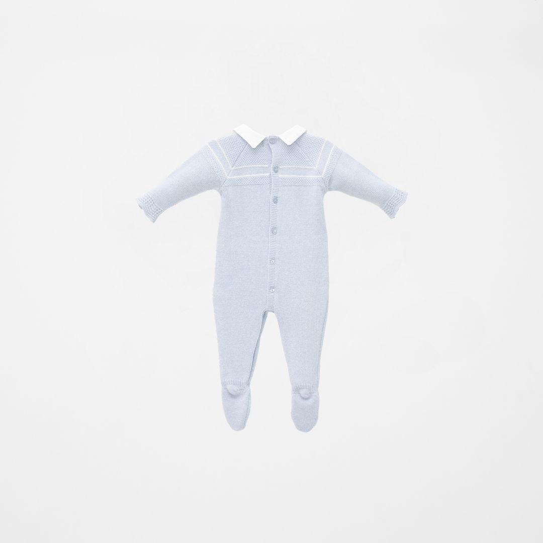 Pelele azul de punto tricot recién nacido | Dr. Kid by Charanga