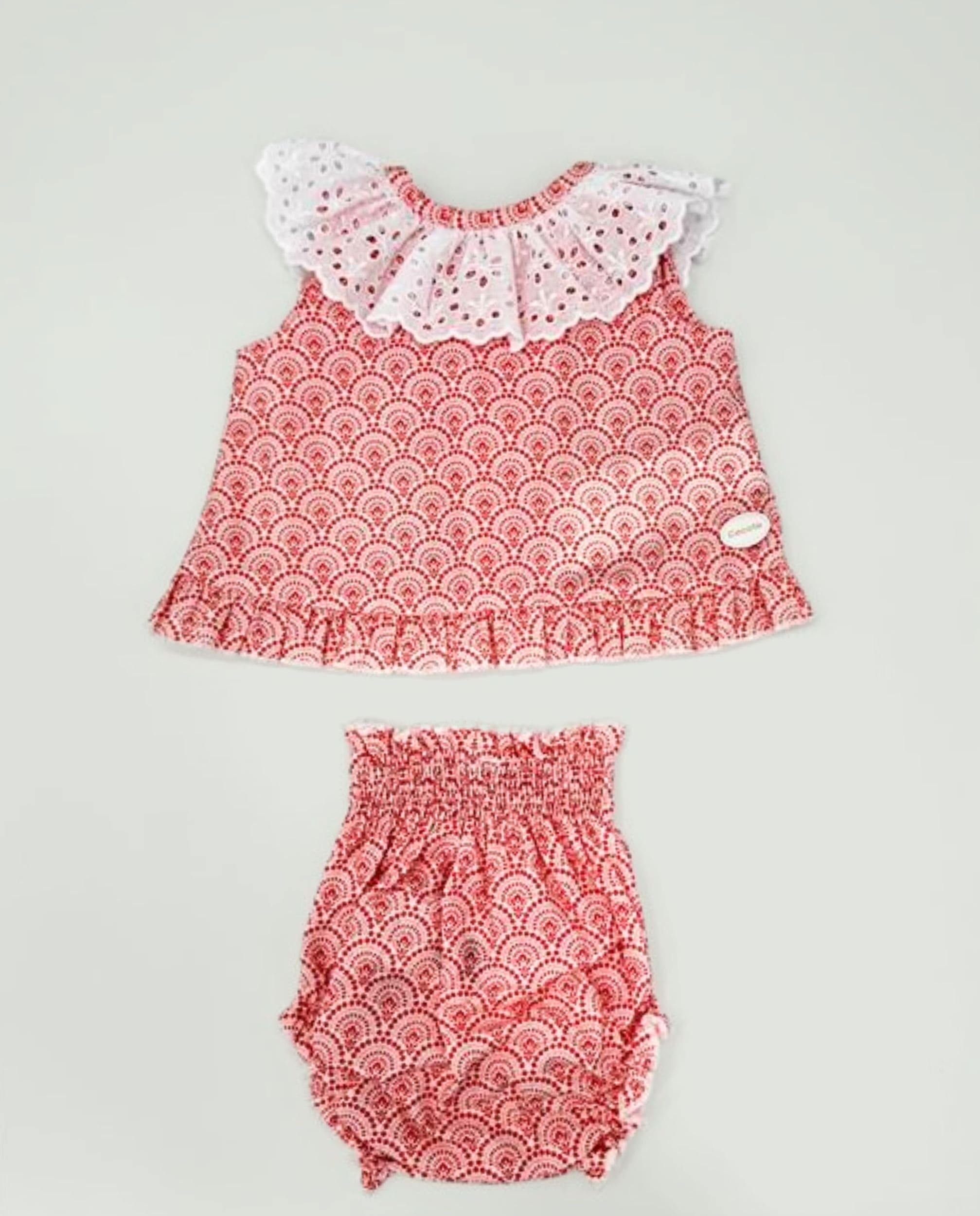 Conjunto vestido y braguita coral bebé niña