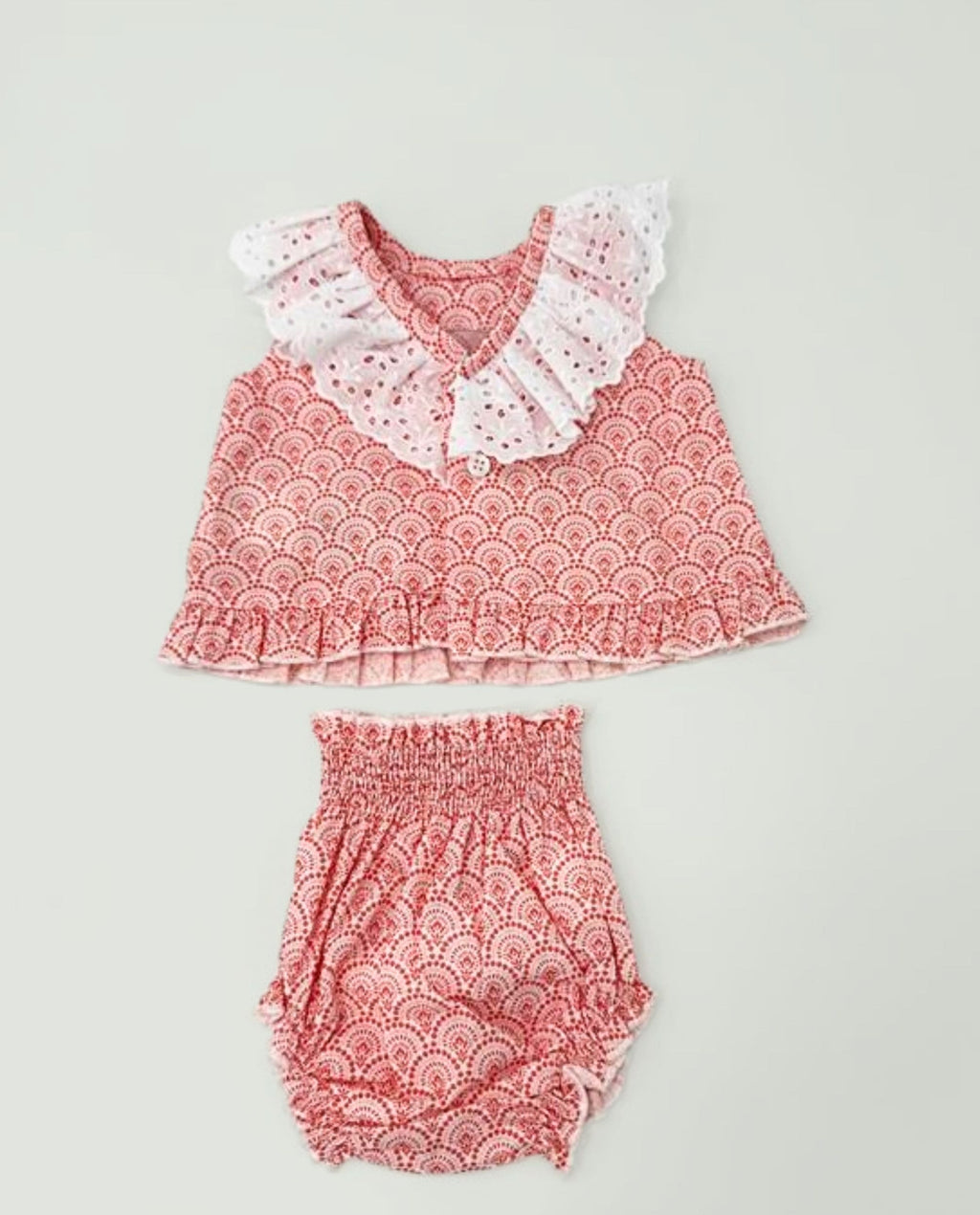 Conjunto vestido y braguita coral bebé niña