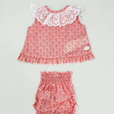 Vestido y braguita coral bebé niña