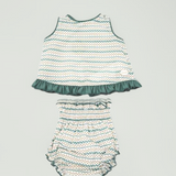Vestido y braguita verde bebé niña