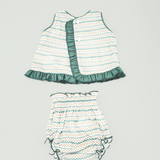 Vestido y braguita verde bebé niña