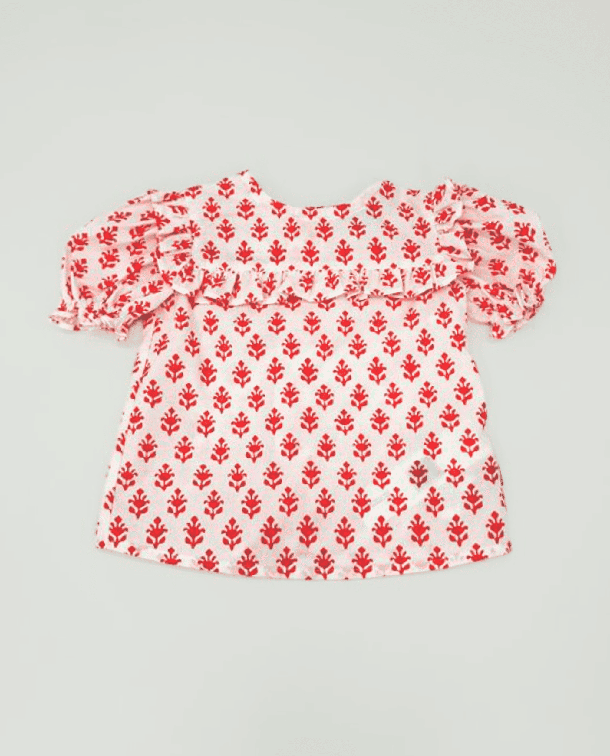 Blusa con estampado de flores coral bebé niña