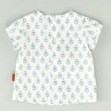 Camisa de flores blanca y turquesa bebé niño