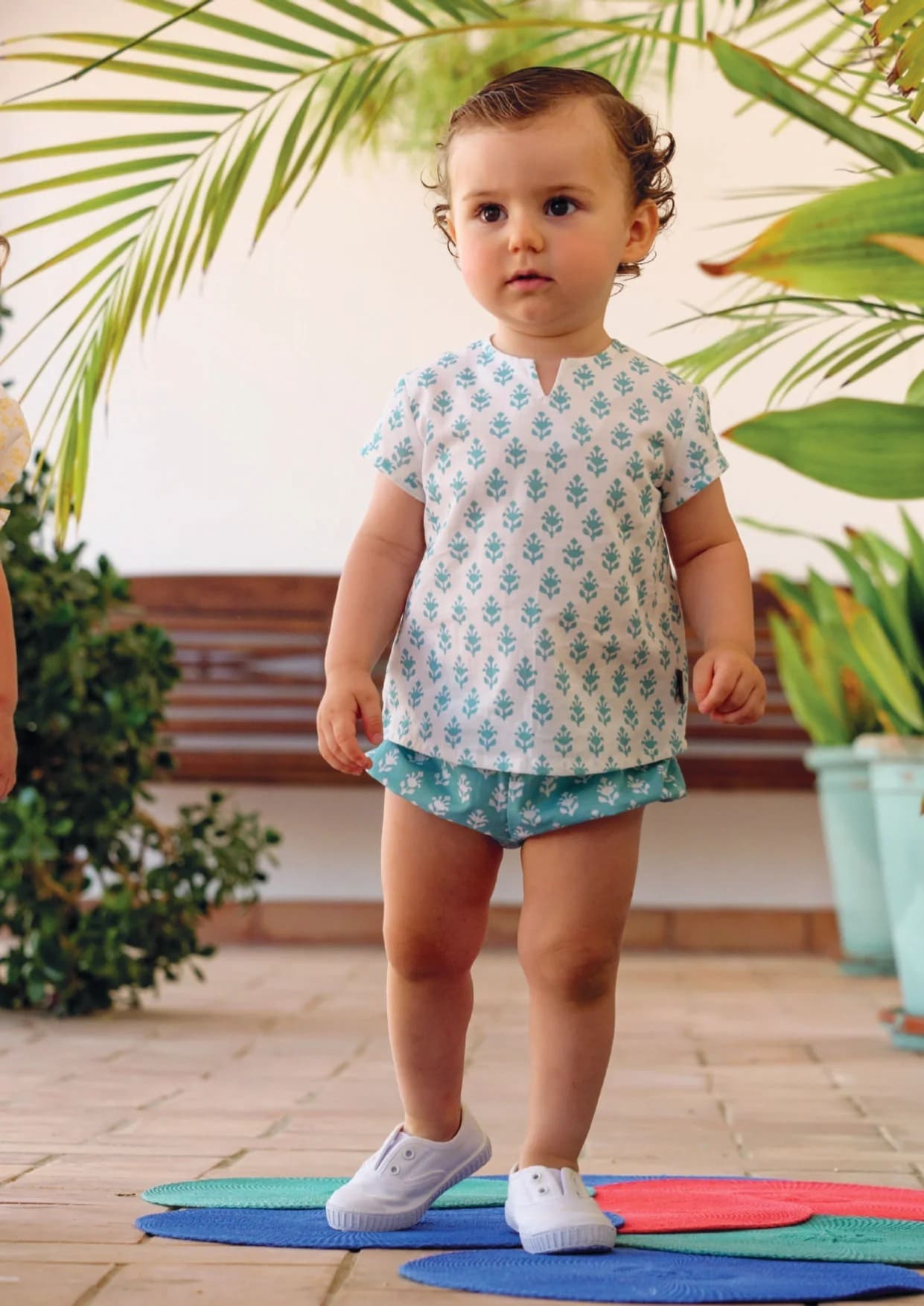 Braguita flores turquesa bebé niño