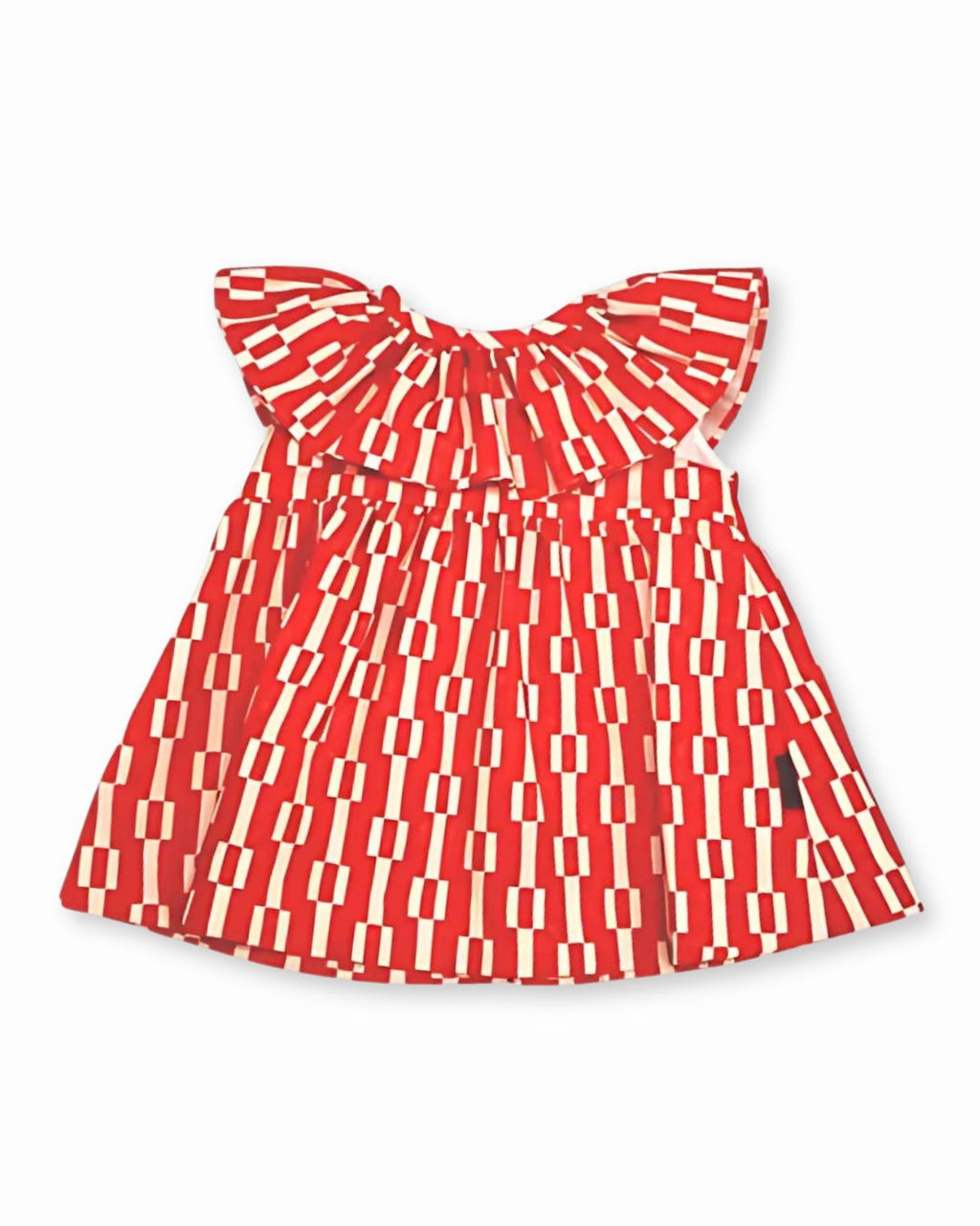 Vestido geométrico rojo bebé niña